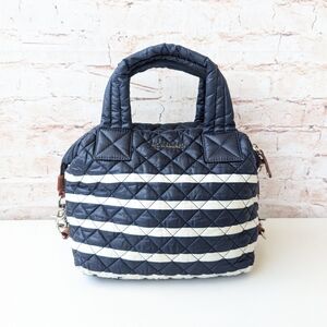 MZ Wallace Satchel in Navy & White Stripe